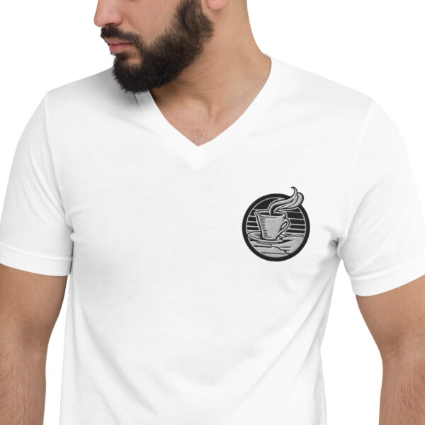 Abwarten und Tee Trinken Unisex-T-Shirt mit V-Ausschnitt – Bild 5
